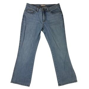 Lee Women's Mid Rise Bootcut Jeans Light Wash Denim Pants Size 12P Petite